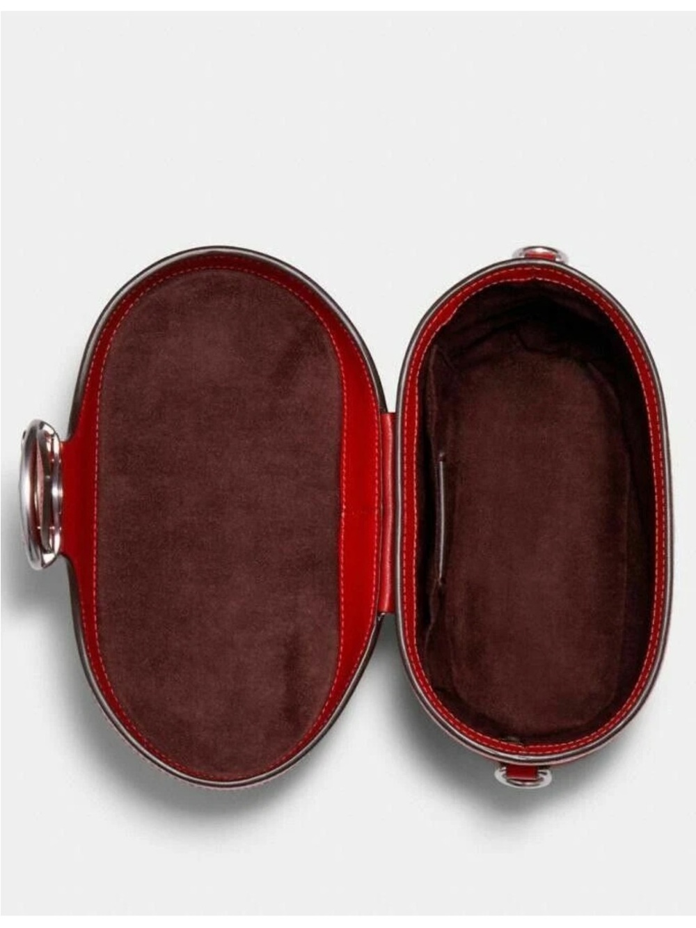 Coach Pebbled Grain Leather Georgie Saddle bag in color Poppy NWT - Picture 9 of 11